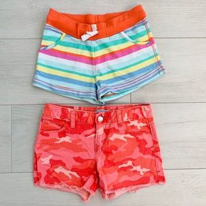 2 Pairs H&M, Old Navy Orange Camo & Striped Shorts